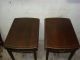 Pair Mid Century Mahogany Drop Leaf Nightstands Tables 1900-1950 photo 1