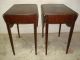 Pair Mid Century Mahogany Drop Leaf Nightstands Tables 1900-1950 photo 3