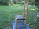 Antique Wood Ladder Back Child Doll Chair Old Paint Kids Textile Seat Unknown photo 1