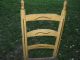 Antique Wood Ladder Back Child Doll Chair Old Paint Kids Textile Seat Unknown photo 2