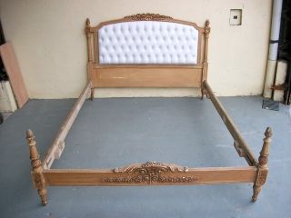 Antique French Louis Xvi Patinated Leather Bed 05817 photo