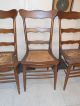1940 ' S Set Of Four Oak Ladderback Cane Seat Diner Chairs Post-1950 photo 2
