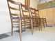 1940 ' S Set Of Four Oak Ladderback Cane Seat Diner Chairs Post-1950 photo 3