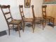 1940 ' S Set Of Four Oak Ladderback Cane Seat Diner Chairs Post-1950 photo 4