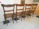 1940 ' S Set Of Four Oak Ladderback Cane Seat Diner Chairs Post-1950 photo 6