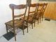1940 ' S Set Of Four Oak Ladderback Cane Seat Diner Chairs Post-1950 photo 8