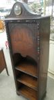 Antique Small Bookcase With Clock & Plant Holder Circa 1920 (clock Works) 1900-1950 photo 1