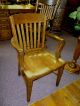 Antique Oak Chair Office,  Armchair,  Industrial,  Refinished Made In Usa 1900-1950 photo 1