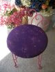 Antique Vintage Wrought Iron Make - Up Vanity Stool Chair Purple Pink Home Decor Post-1950 photo 2