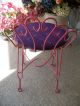 Antique Vintage Wrought Iron Make - Up Vanity Stool Chair Purple Pink Home Decor Post-1950 photo 5