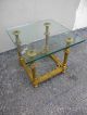 Mid Century Glass Top Gold Leaf Side Table 1479 Post-1950 photo 1