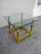 Mid Century Glass Top Gold Leaf Side Table 1479 Post-1950 photo 4