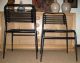 2 Herbst Style Black Metal Bungy Cord Dining Side Chairs Mid Century Post Modern Post-1950 photo 5