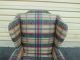 50593 Plaid Upholstered Lane Furniture Wing Chair Post-1950 photo 1