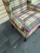 50593 Plaid Upholstered Lane Furniture Wing Chair Post-1950 photo 7