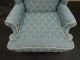 50824 Blue Quality Queen Anne Wing Chair With Arm Covers Post-1950 photo 2