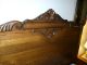 Antique Oak Bed (full Size) Rolling Pin Head And Footboard Ornate Carving Usa 1900-1950 photo 2