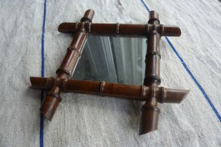Antique French Faux Bamboo Mirror photo