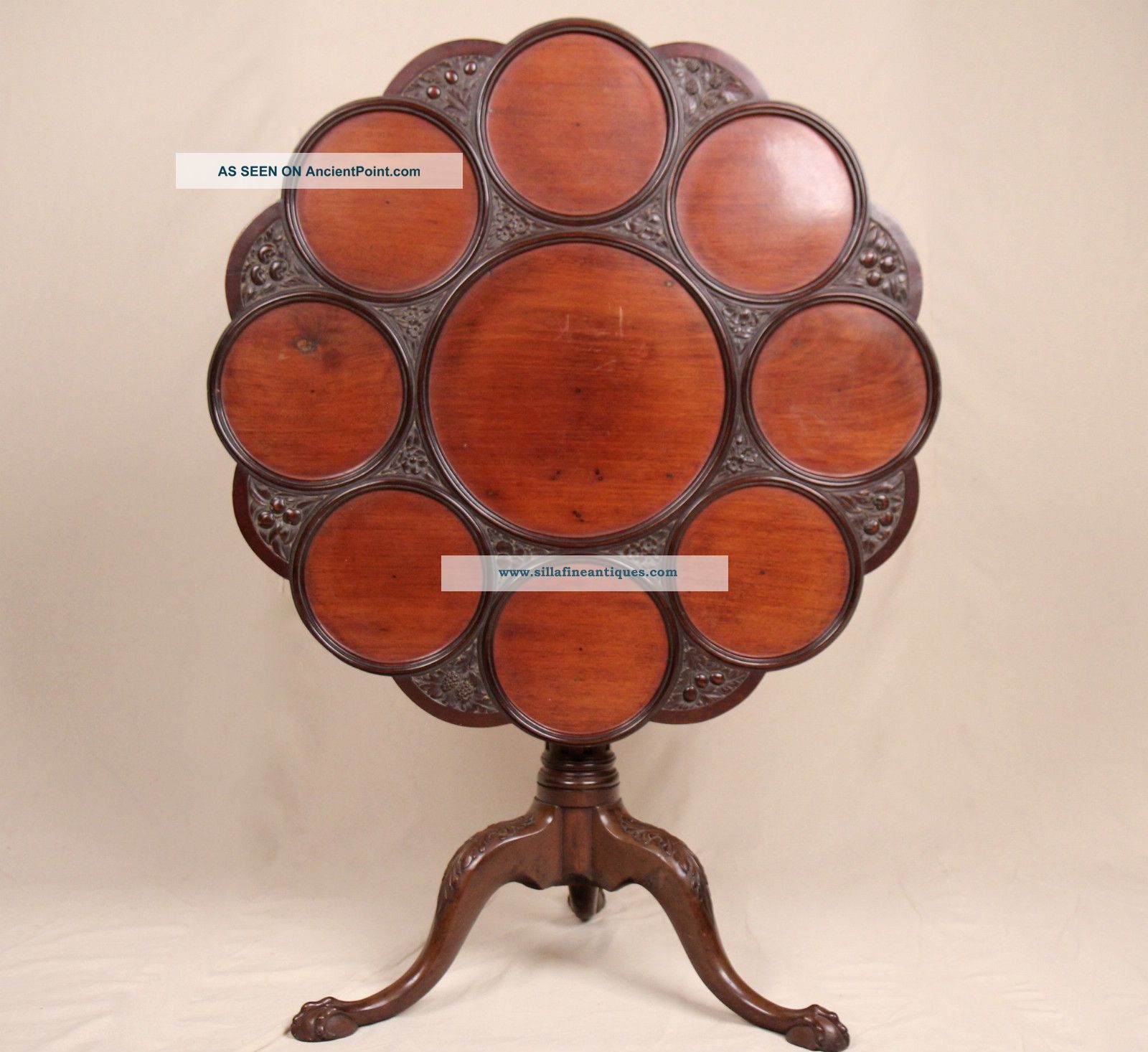Rare Late 18th Century Georgian Chippendale Octofoil Tilt Top Birdcage Tea Table Pre-1800 photo