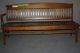 Antique Oak Slatted Back Bank Of England Or Law Office Style Bench, Post-1950 photo 1