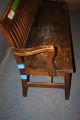 Antique Oak Slatted Back Bank Of England Or Law Office Style Bench, Post-1950 photo 2