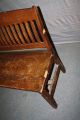 Antique Oak Slatted Back Bank Of England Or Law Office Style Bench, Post-1950 photo 4