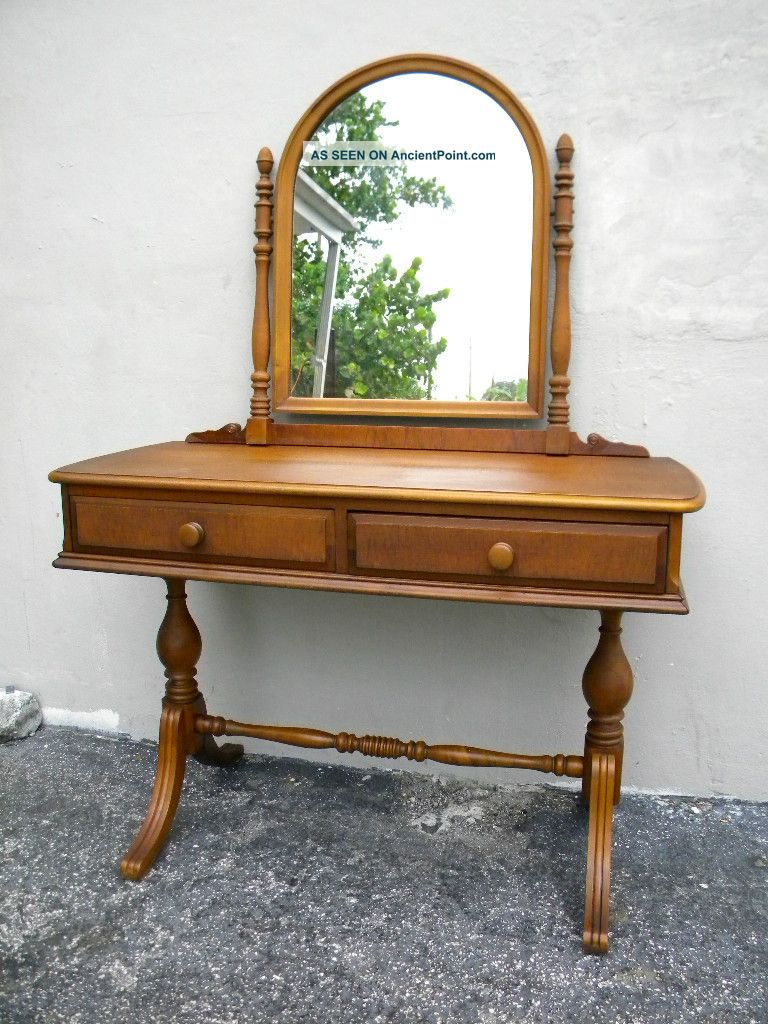 1920 ' S Deco Vanity Desk With Mirror By Star Furniture 1037 1900-1950 photo