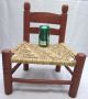 Antique Primitive Country Child Kid Size Vintage Chair Old Rush Seat Solid Wood 1800-1899 photo 1