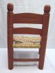 Antique Primitive Country Child Kid Size Vintage Chair Old Rush Seat Solid Wood 1800-1899 photo 3