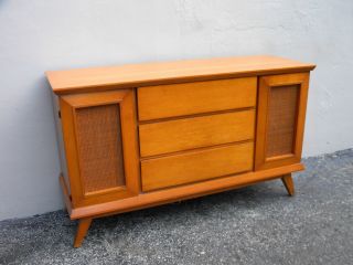 Mid - Century Maple Dresser With Caning 2228 photo