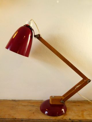Vintage Retro Habitat Maclamp By Conran Wooden Arm 50s 60s Desk Table Lamp photo