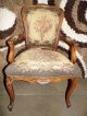Antique Louis Xv Rococo Style Chair Vintage Hand Woven Armchair Cloth 1900-1950 photo 2