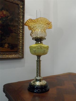 Antique Victorian (1860) J.  L.  Thomas (exeter) Column Oil Lamp photo
