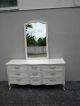 French Painted Serpentine Dresser With Mirror By Henredon 2353 Post-1950 photo 1