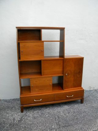 Mid - Century Dual - Sided Bookshelf / Cabinet / Room Divider By Cavalier 2426 photo