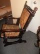 Antique Mahogany Rocking Chair Circa 1900 With Tapestry Fabric 1900-1950 photo 2