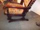 Antique Mahogany Rocking Chair Circa 1900 With Tapestry Fabric 1900-1950 photo 3