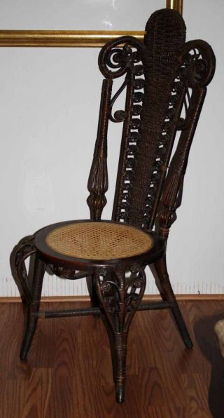 Heywood Wakefield Victorian Antique Wicker Chair photo