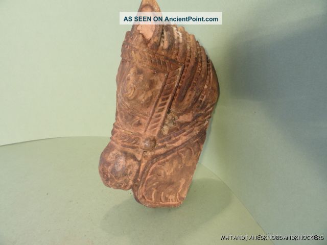 Large Antique Carved Wooden Horse Head Indian Carving Carved Figures/ Models photo