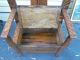 49472 Antique Tiger Oak Hall Seat Hat Rack With Beveled Mirror 1900-1950 photo 9