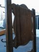 49472 Antique Tiger Oak Hall Seat Hat Rack With Beveled Mirror 1900-1950 photo 10