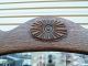 49472 Antique Tiger Oak Hall Seat Hat Rack With Beveled Mirror 1900-1950 photo 2