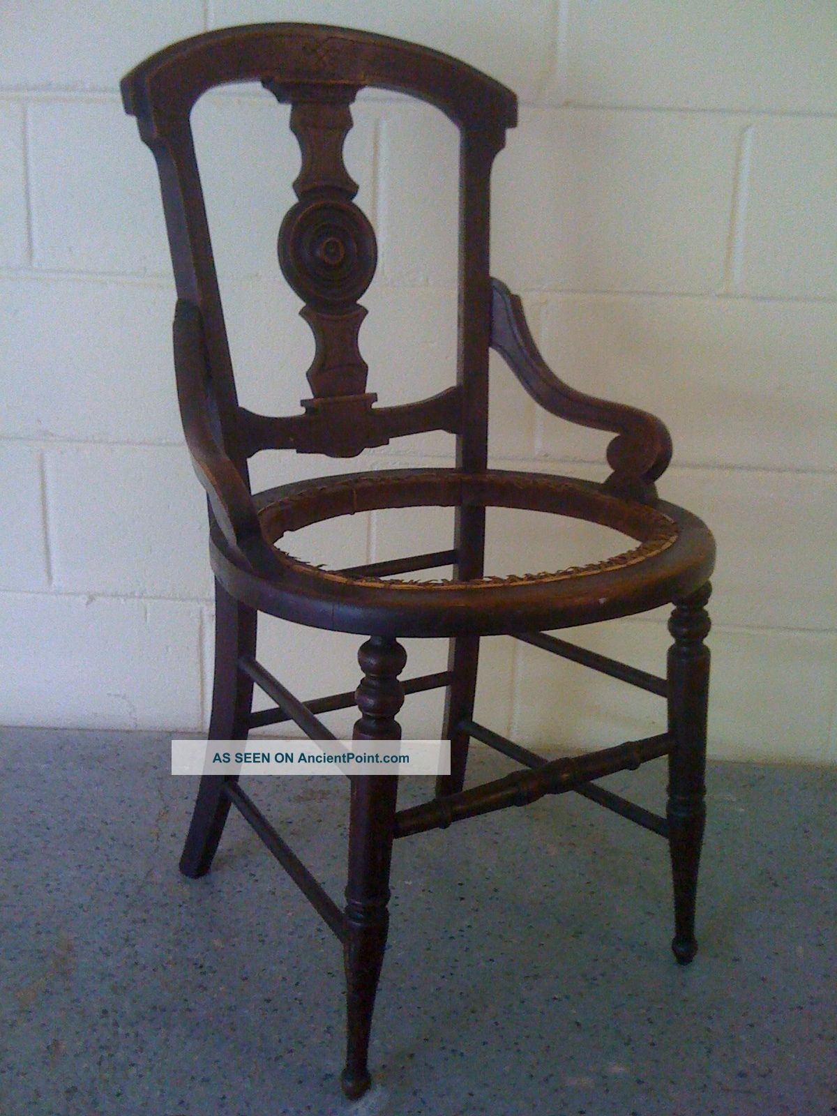 C.  1900 Carved Antique Side Armchair Matching Item : 280994535807 Post-1950 photo