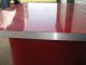Cherry Red Lacquer Coffee Table Stainless Steel Banding 2 Piece Ultra Modern Post-1950 photo 1
