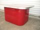 Cherry Red Lacquer Coffee Table Stainless Steel Banding 2 Piece Ultra Modern Post-1950 photo 3