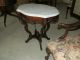 Fancy Antique Victorian Marble Turtle Top Parlour Table W/amazing Carved Base 1800-1899 photo 3