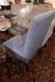 Antique French Style Boudoir Chair Linnen Blue Upholstery 1900-1950 photo 1