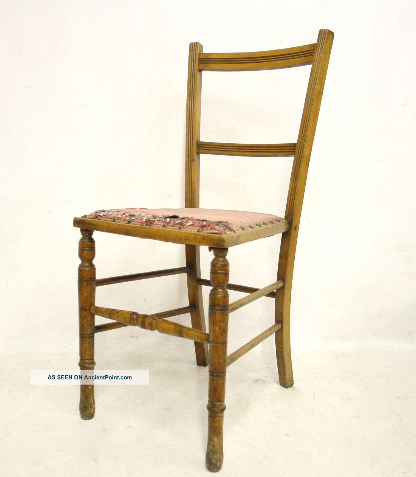 Antique Victorian Bedroom Chair Childs Small Oak 1800-1899 photo