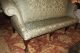 Antique Chippendale Camelback Sofa W Green & Beige Silk Damask 1800-1899 photo 1
