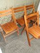 Wonderful Set Of 4 Hand Made Antique Folding Solid Oak Chairs 1900-1950 photo 2